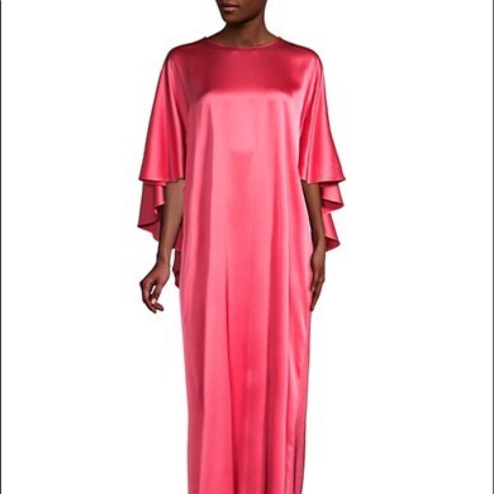 Stretch Silk Ruffle Gown